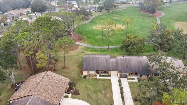 bird's eye view featuring golf course view