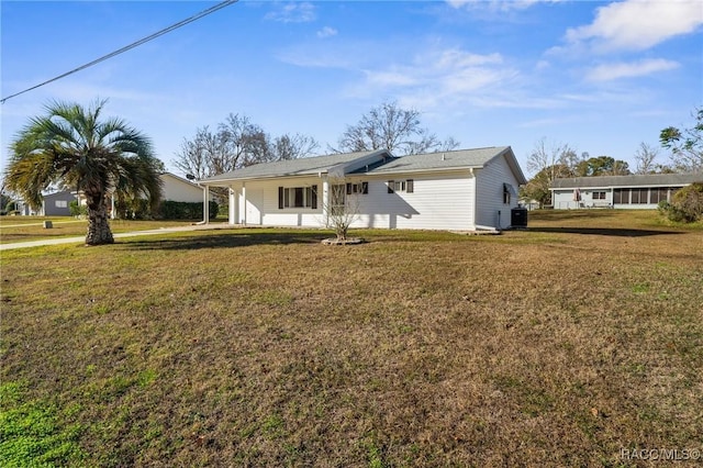 exterior space with a front lawn