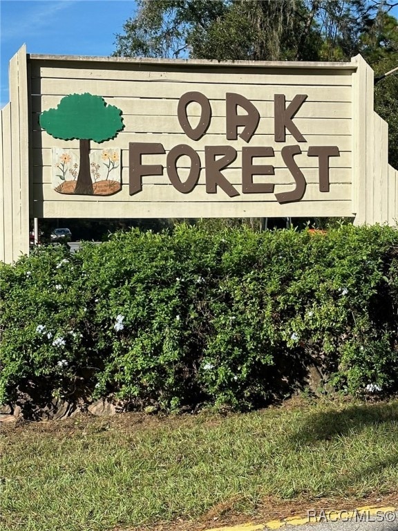 view of community sign