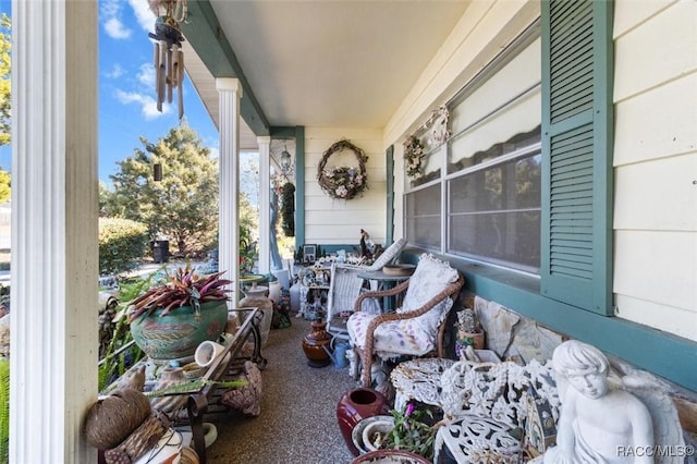 view of patio with a porch