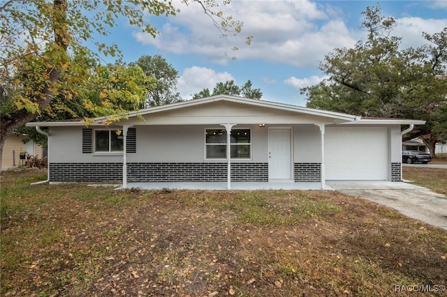 ranch-style home with a garage