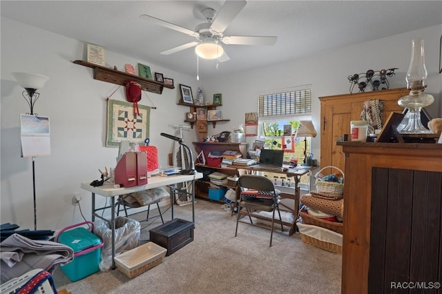 10541 S Drew Bryant Cir, Floral City, FL 34436 - carpeted office with ceiling fan