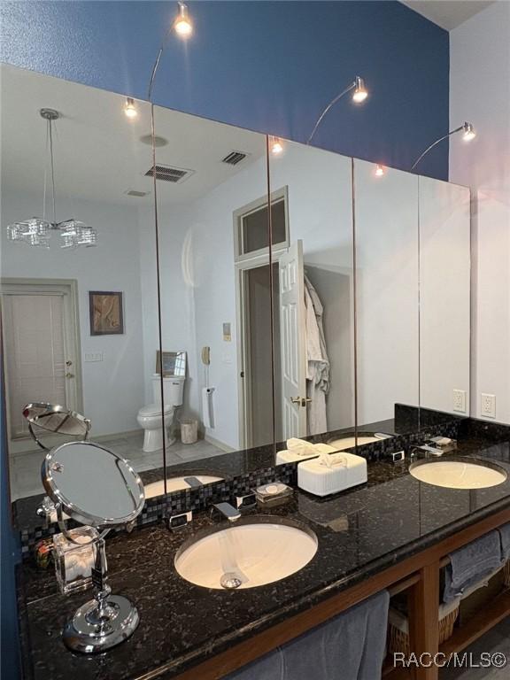 bathroom with toilet and vanity