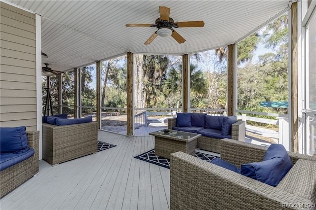 view of sunroom