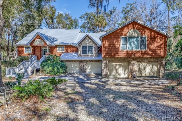 view of front of home featuring a garage