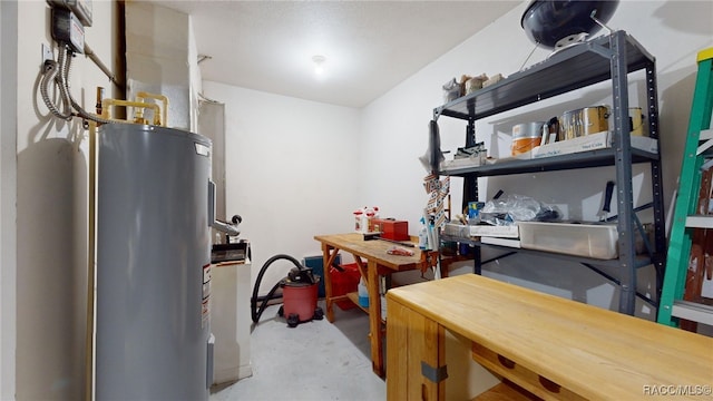 interior space featuring electric water heater