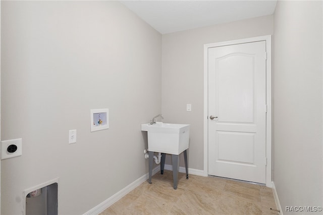 laundry area featuring hookup for an electric dryer and hookup for a washing machine