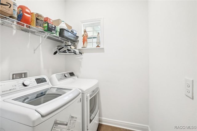 laundry area featuring washer and dryer