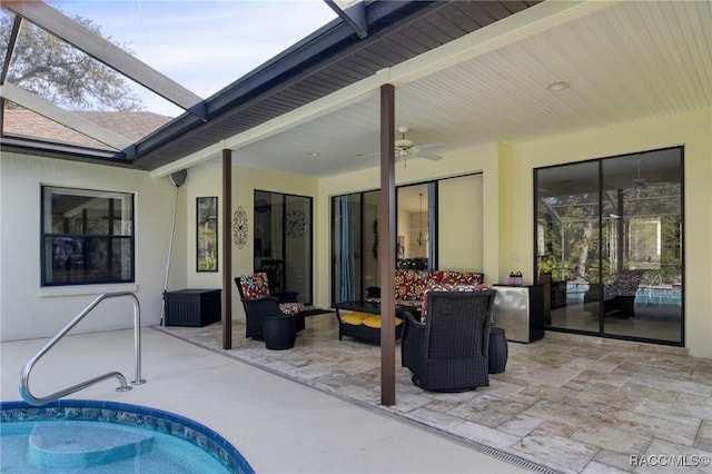 view of patio with ceiling fan