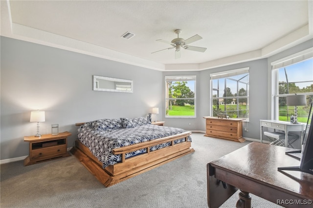 1049 W Lake Valley Ct, Hernando, FL 34442 - bedroom with carpet, baseboards, and ceiling fan