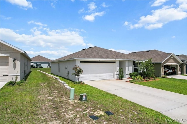 457 W Fairways View Dr, Beverly Hills, FL 34465 - ranch-style home featuring a garage, driveway, a front yard, and stucco siding