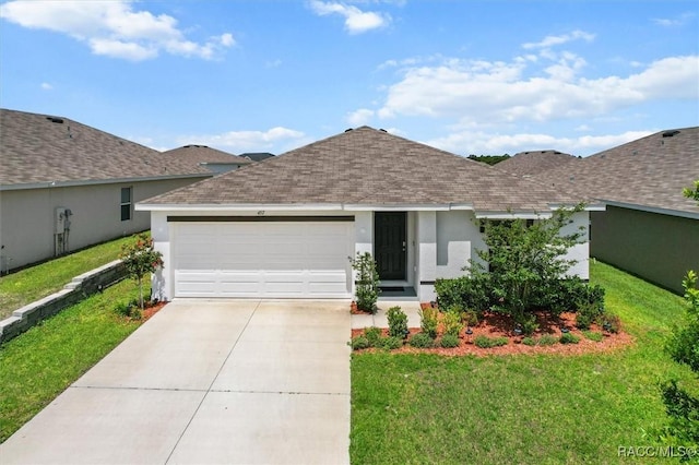 457 W Fairways View Dr, Beverly Hills, FL 34465 - ranch-style home featuring a shingled roof, a garage, concrete driveway, and a front lawn
