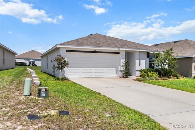 457 W Fairways View Dr, Beverly Hills, FL 34465 - single story home with stucco siding, an attached garage, driveway, and a front lawn