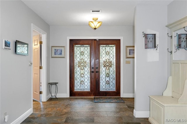 foyer entrance with french doors