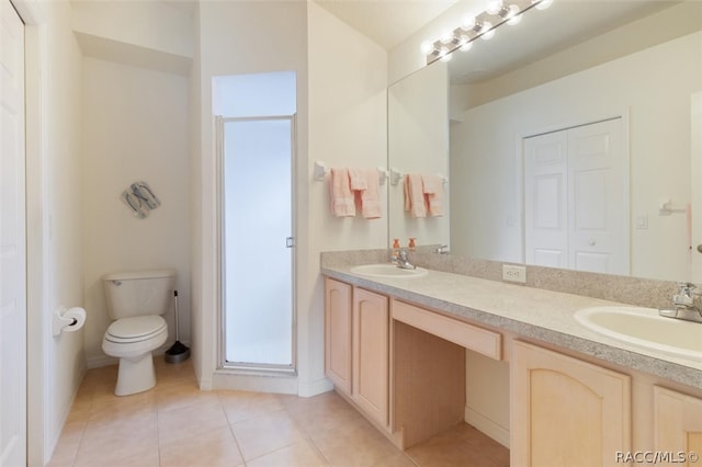 bathroom featuring tile patterned flooring, vanity, and toilet