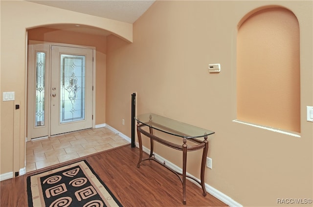 foyer featuring light hardwood / wood-style floors