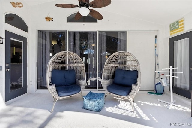 view of patio / terrace featuring ceiling fan