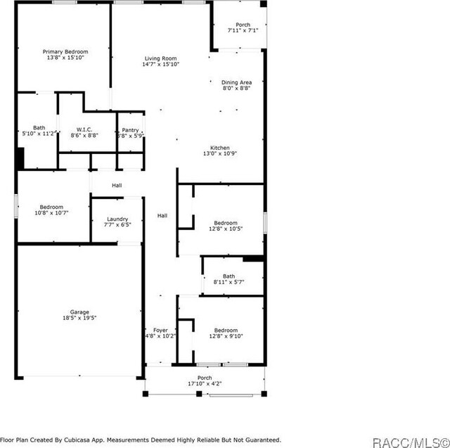 3192 W Barberton Pl, Citrus Springs, FL 34434 - floor plan / room layout