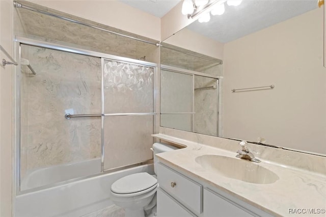 full bathroom featuring vanity, toilet, and shower / bathtub combination