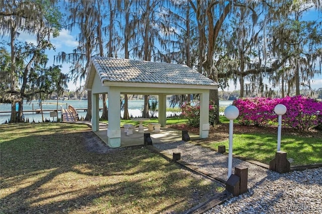 view of yard featuring a gazebo