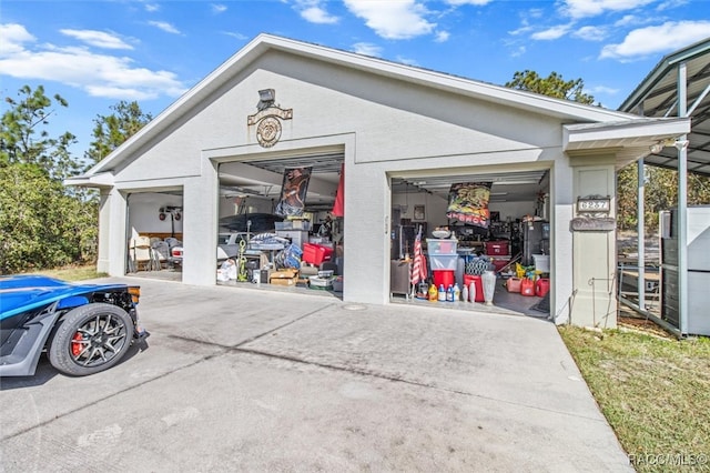 view of garage