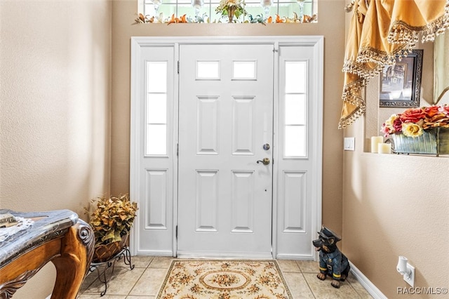 view of tiled foyer