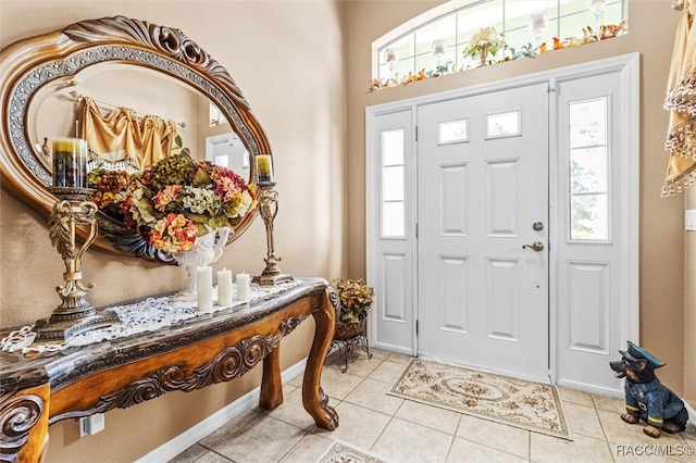 view of tiled entrance foyer