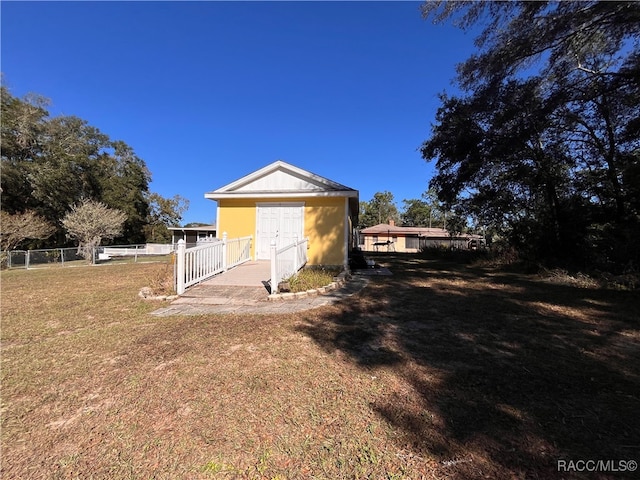 exterior space with a yard