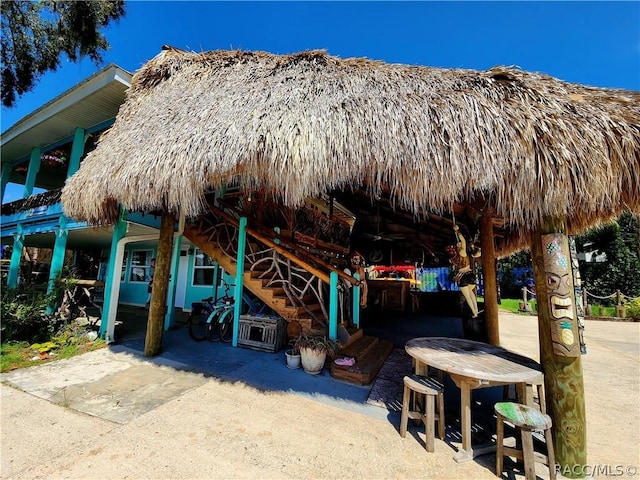 view of front of home with a patio area