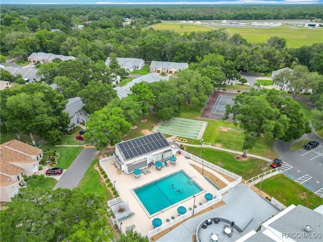 3328 S Whitechappel Pt, Inverness, FL 34452 - aerial perspective of suburban area with a pool area