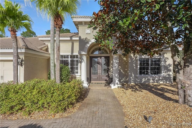 view of front facade featuring french doors