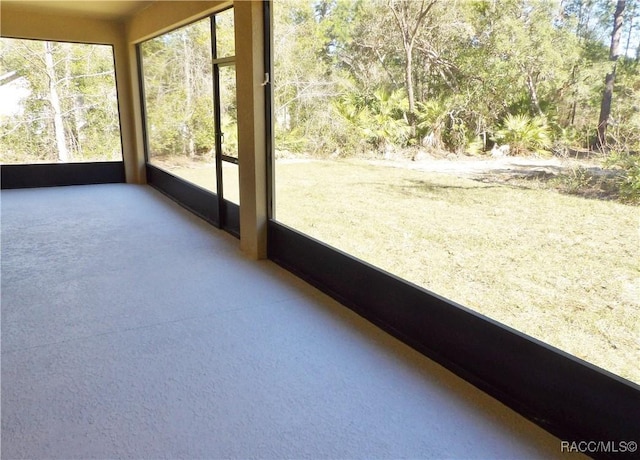 view of unfurnished sunroom