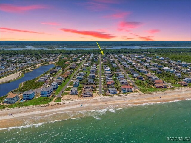 9 Flagler Dr, Palm Coast, FL 32137 - aerial view of residential area with waterfront with a beach