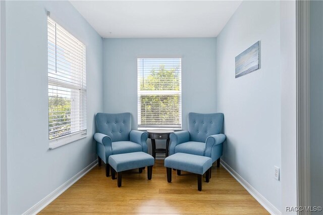 9 Flagler Dr, Palm Coast, FL 32137 - living area featuring plenty of natural light, light wood-style flooring, and baseboards