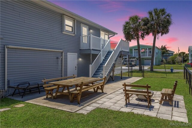 9 Flagler Dr, Palm Coast, FL 32137 - view of patio / terrace featuring stairs and outdoor dining area