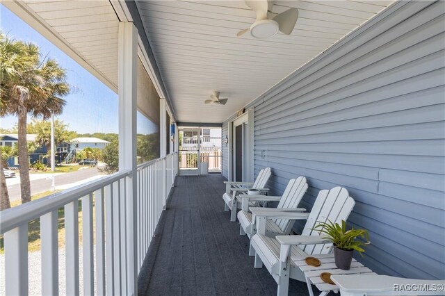 9 Flagler Dr, Palm Coast, FL 32137 - balcony with ceiling fan