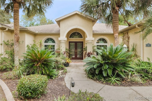 entrance to property with french doors