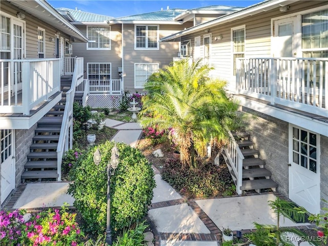 exterior space featuring stairs