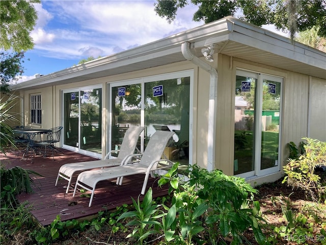 view of patio featuring a wooden deck