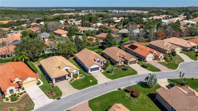 aerial view with a residential view