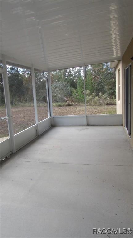 view of unfurnished sunroom