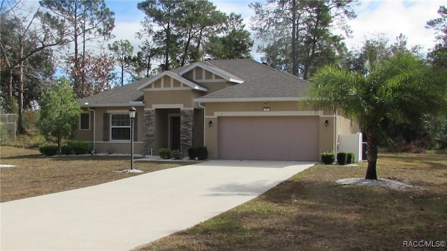 craftsman house featuring a garage