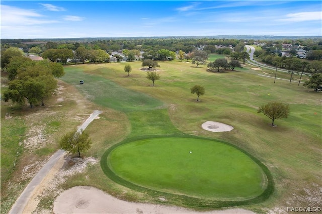 bird's eye view featuring golf course view