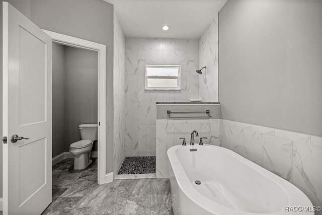 5352 W Corral Pl NW, Beverly Hills, FL 34465 - full bathroom with a freestanding bath, a marble finish shower, and marble finish floors