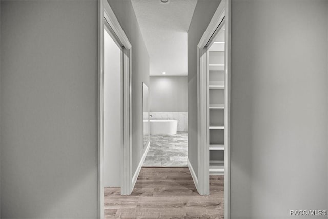 5352 W Corral Pl NW, Beverly Hills, FL 34465 - hall with wood finished floors and a textured ceiling