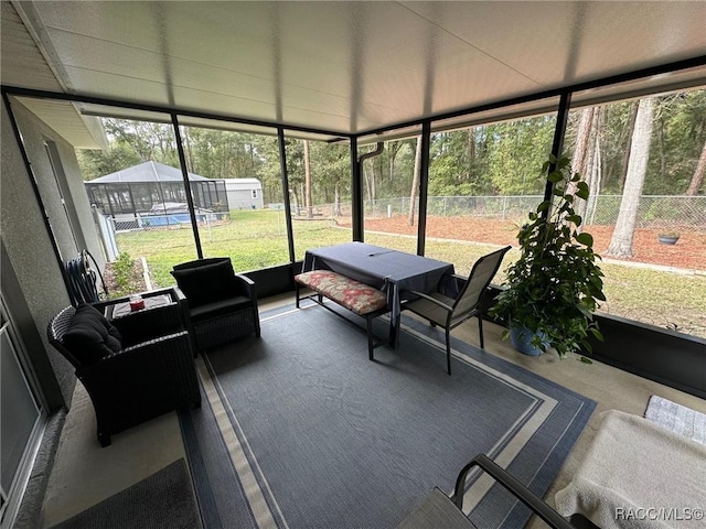 view of sunroom