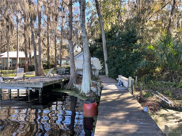 view of dock area