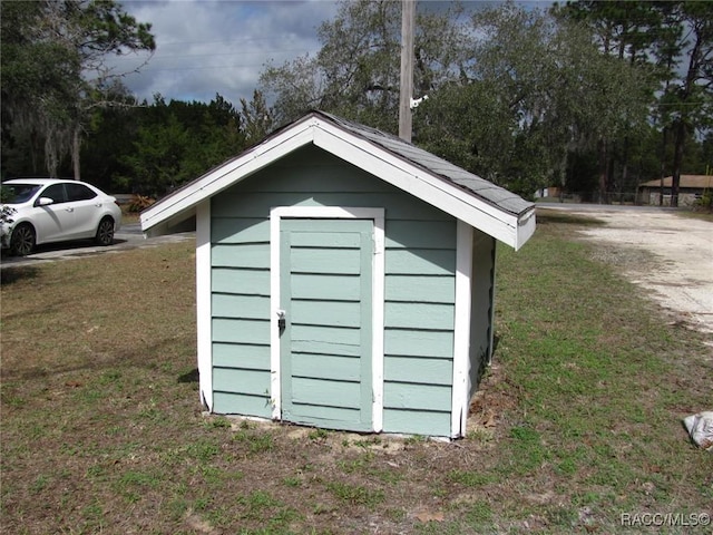 view of shed