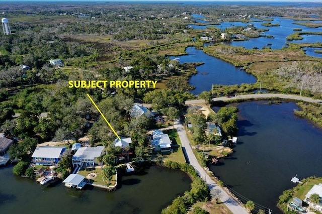 13920 W Evers Ct, Crystal River, FL 34429 - aerial view of property and surrounding area with a nearby body of water