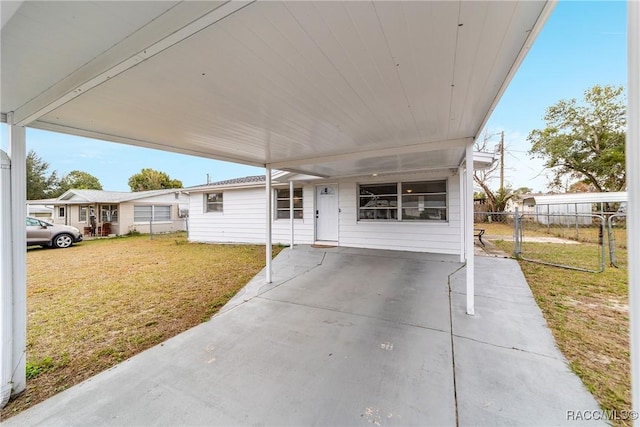 view of patio with a carport